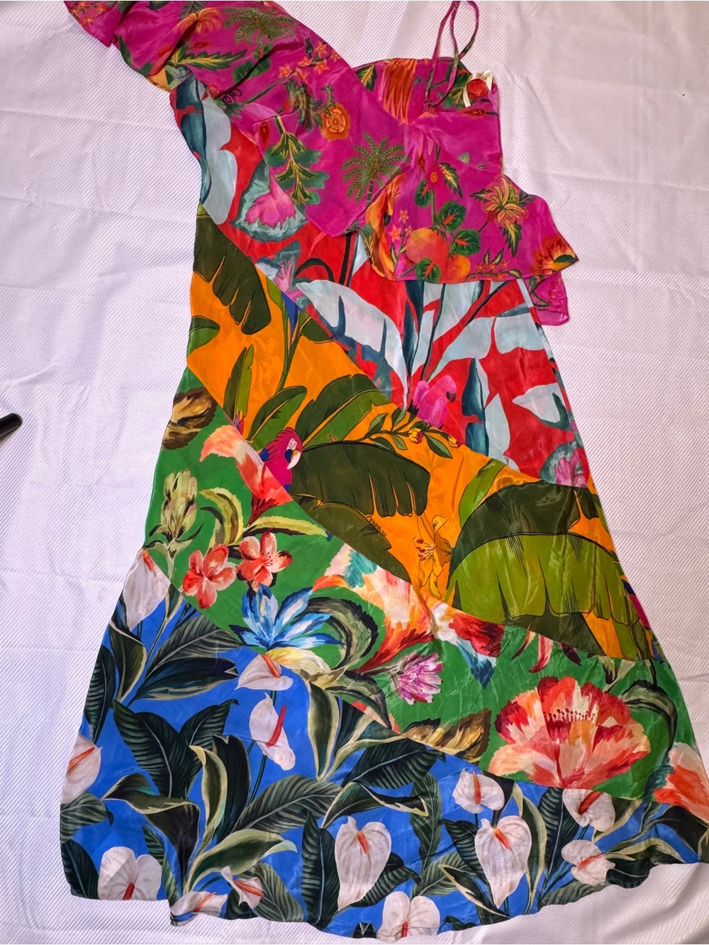 FARM Rio Tropical Ruffle One Shoulder Midi Maxi Dress XL See Description 🙏🏼 - Picture 14 of 16